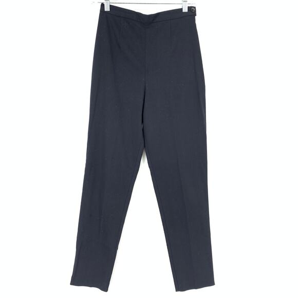 Vintage French Connection Pants Women's Size 4 Side Zip Button High-Waist Black - Picture 1 of 5